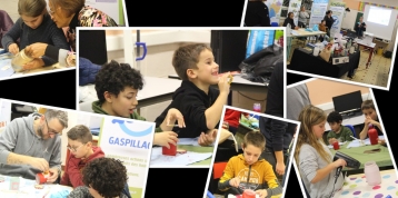 Montage photos des familles ayant participé à la première session des Familles Zéro Déchet à l'école André Ampère de Saint-Etienne-du-Rouvray