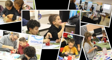 Montage photos des familles ayant participé à la première session des Familles Zéro Déchet à l'école André Ampère de Saint-Etienne-du-Rouvray